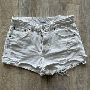 Zara White Jean Shorts